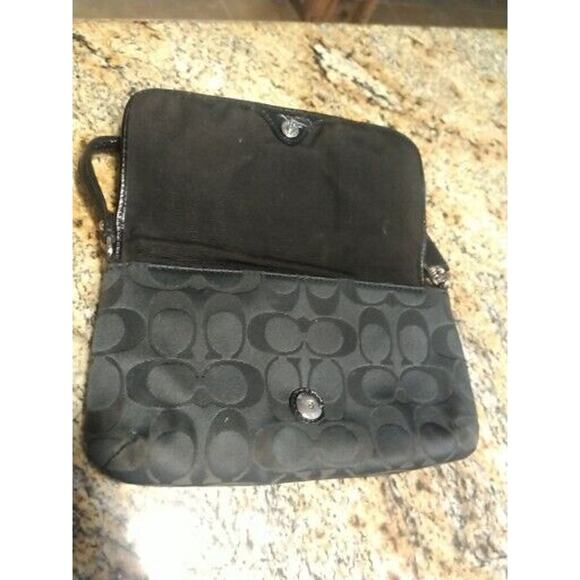 Coach Legacy Signature Wallet Wristlet Small Purse Adjustable Black - Picture 3 of 13